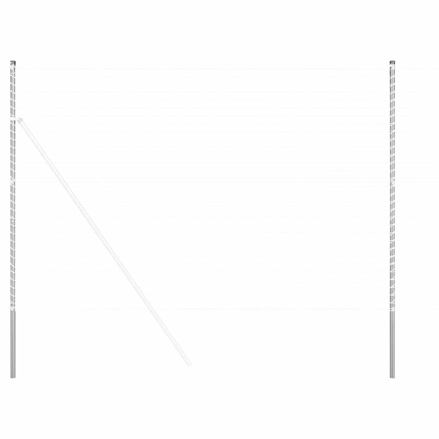 vidaXL Στύλος Περιφράξεων 12 pcs Ασημί Ατσάλι με Επικάλυψη Πούδρας