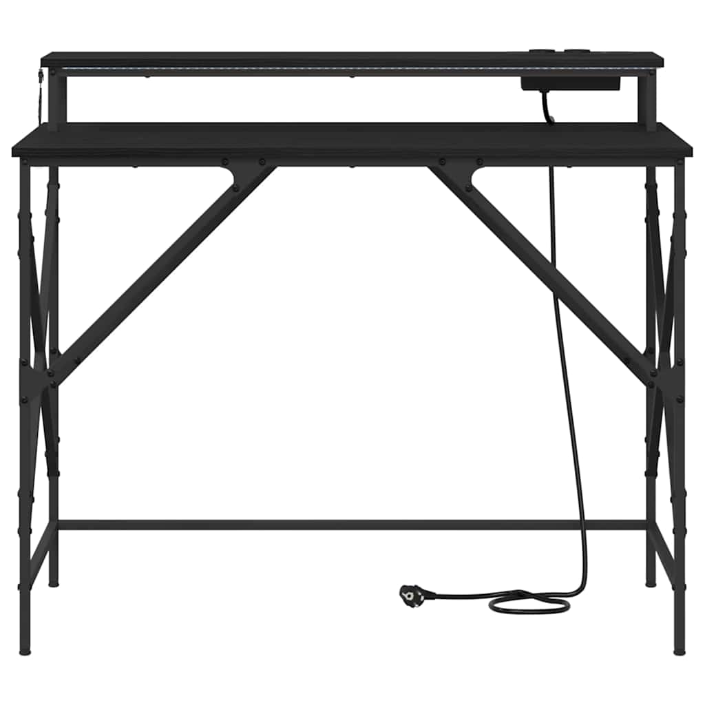 vidaXL Γραφείο Μαύρη δρυς 100 x 50 x 86.5 εκ Επεξεργασμένο ξύλο