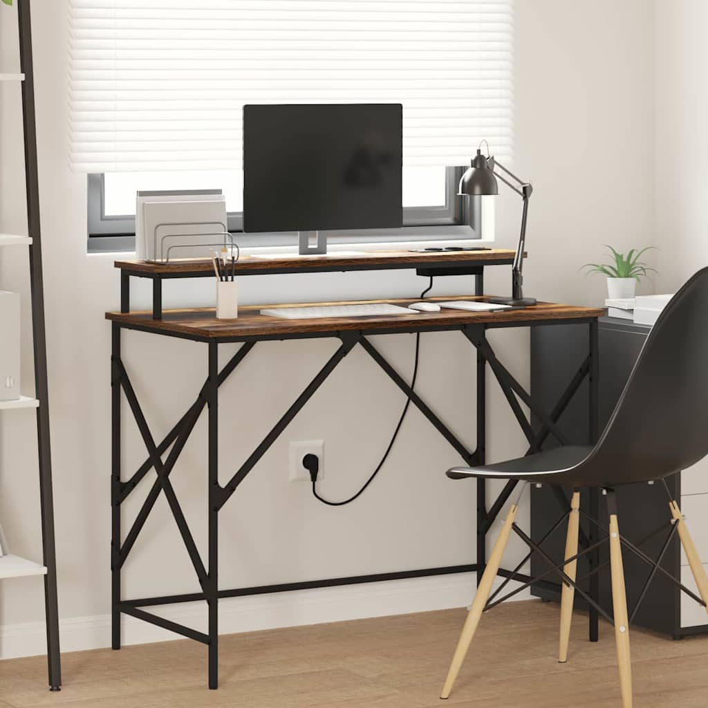 vidaXL Γραφείο Καπνιστή δρυς 100 x 50 x 86.5 εκ Επεξεργασμένο ξύλο