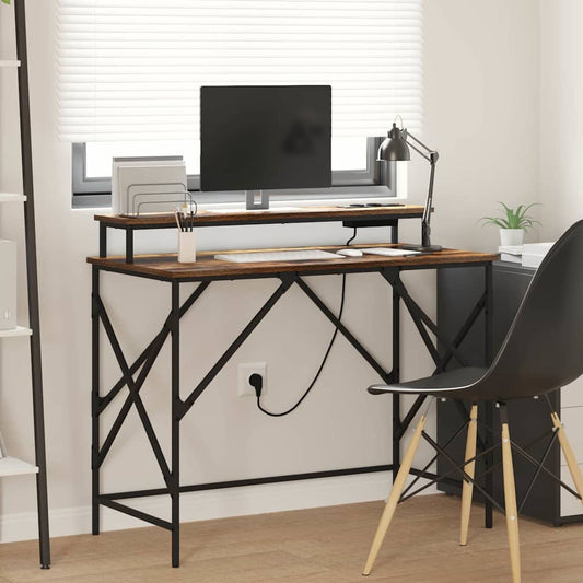 vidaXL Γραφείο Καπνιστή δρυς 100 x 50 x 86.5 εκ Επεξεργασμένο ξύλο