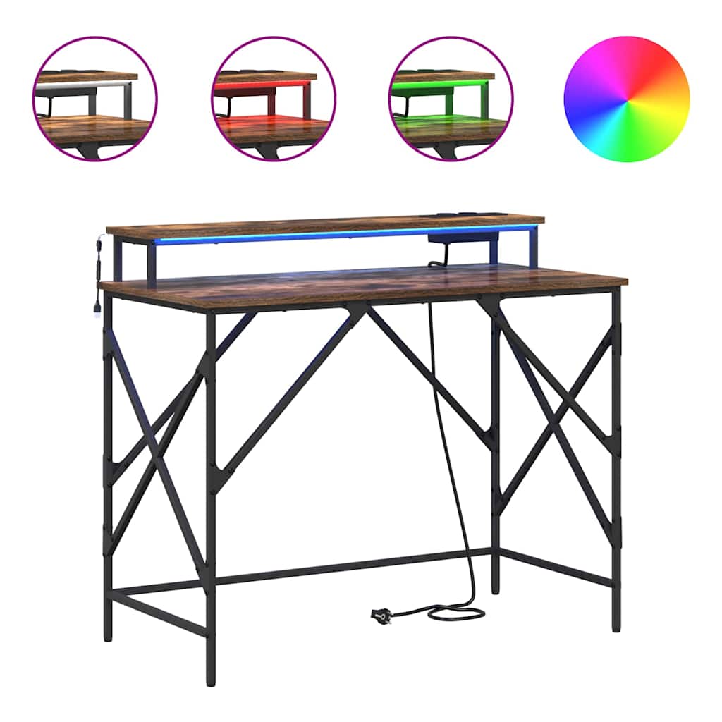 vidaXL Γραφείο Καπνιστή δρυς 100 x 50 x 86.5 εκ Επεξεργασμένο ξύλο