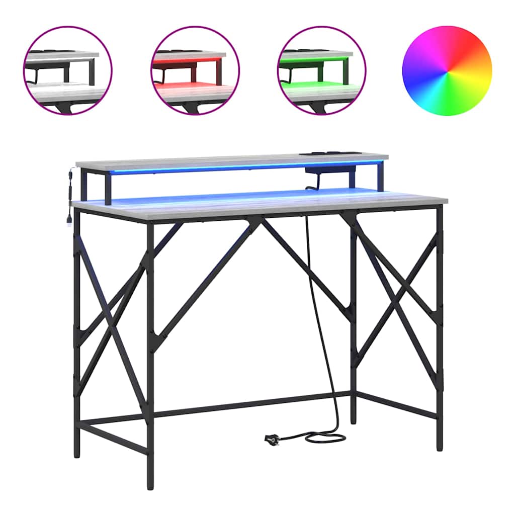 vidaXL Γραφείο Γκρι sonoma 100 x 50 x 86.5 εκ Επεξεργασμένο ξύλο