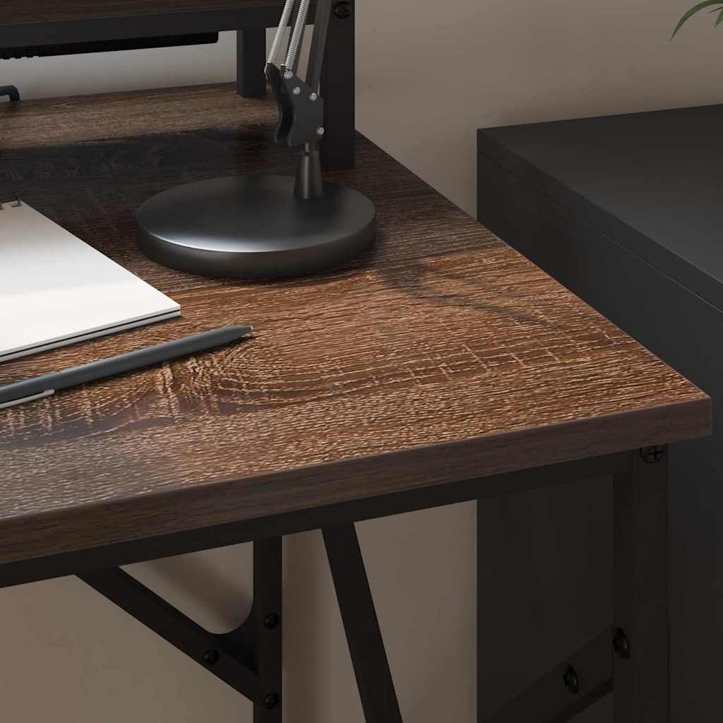 vidaXL Γραφείο με ράφι Καφέ δρυς 100 x 50 x 86.5 εκ Επεξεργασμένο ξύλο