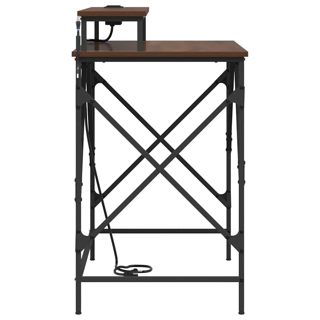 vidaXL Γραφείο με ράφι Καφέ δρυς 100 x 50 x 86.5 εκ Επεξεργασμένο ξύλο