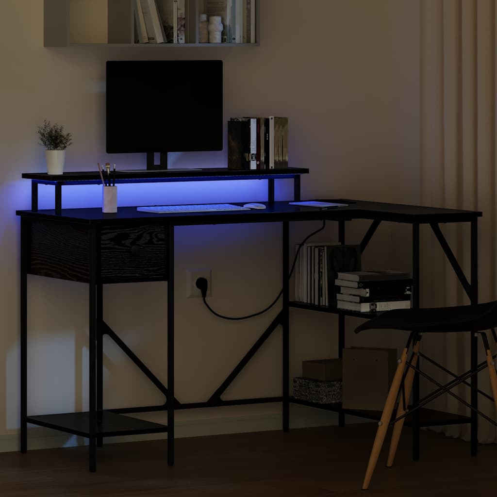 vidaXL Γραφείο Μαύρη δρυς 120 x 79 x 86.5 εκ. Επεξεργασμένο ξύλο