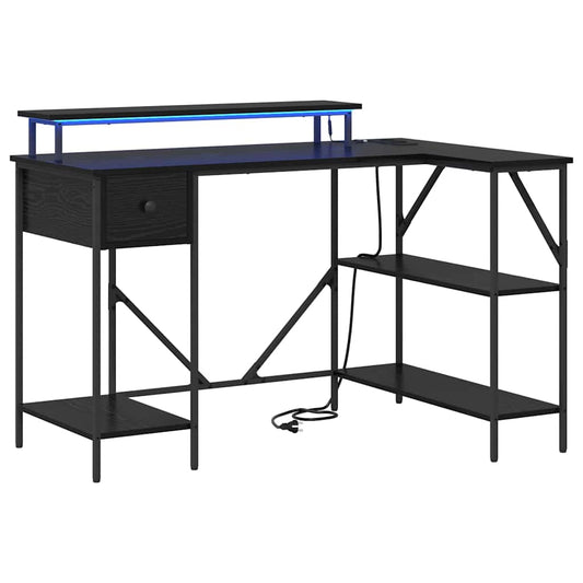 vidaXL Γραφείο Μαύρη δρυς 120 x 79 x 86.5 εκ. Επεξεργασμένο ξύλο