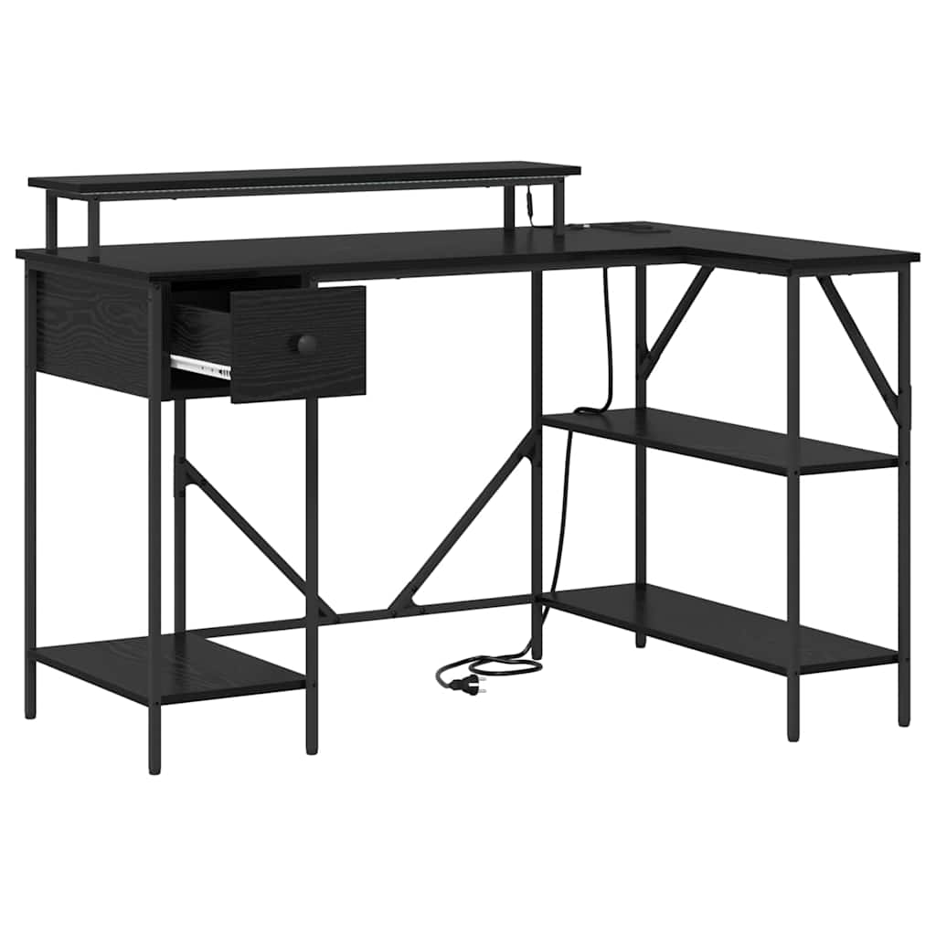 vidaXL Γραφείο Μαύρη δρυς 120 x 79 x 86.5 εκ. Επεξεργασμένο ξύλο