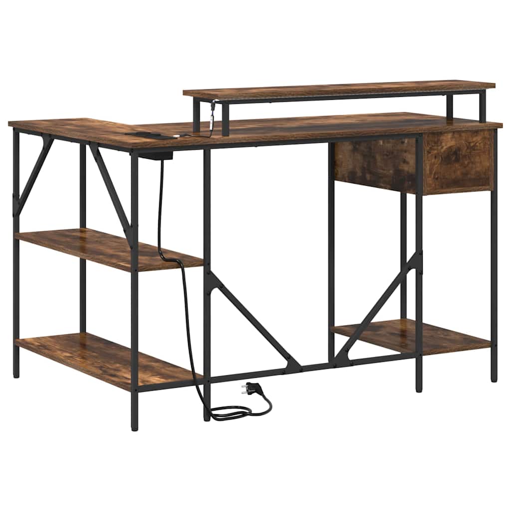 vidaXL Γραφείο Καπνιστή δρυς 120 x 79 x 86.5 εκ. Επεξεργασμένο ξύλο