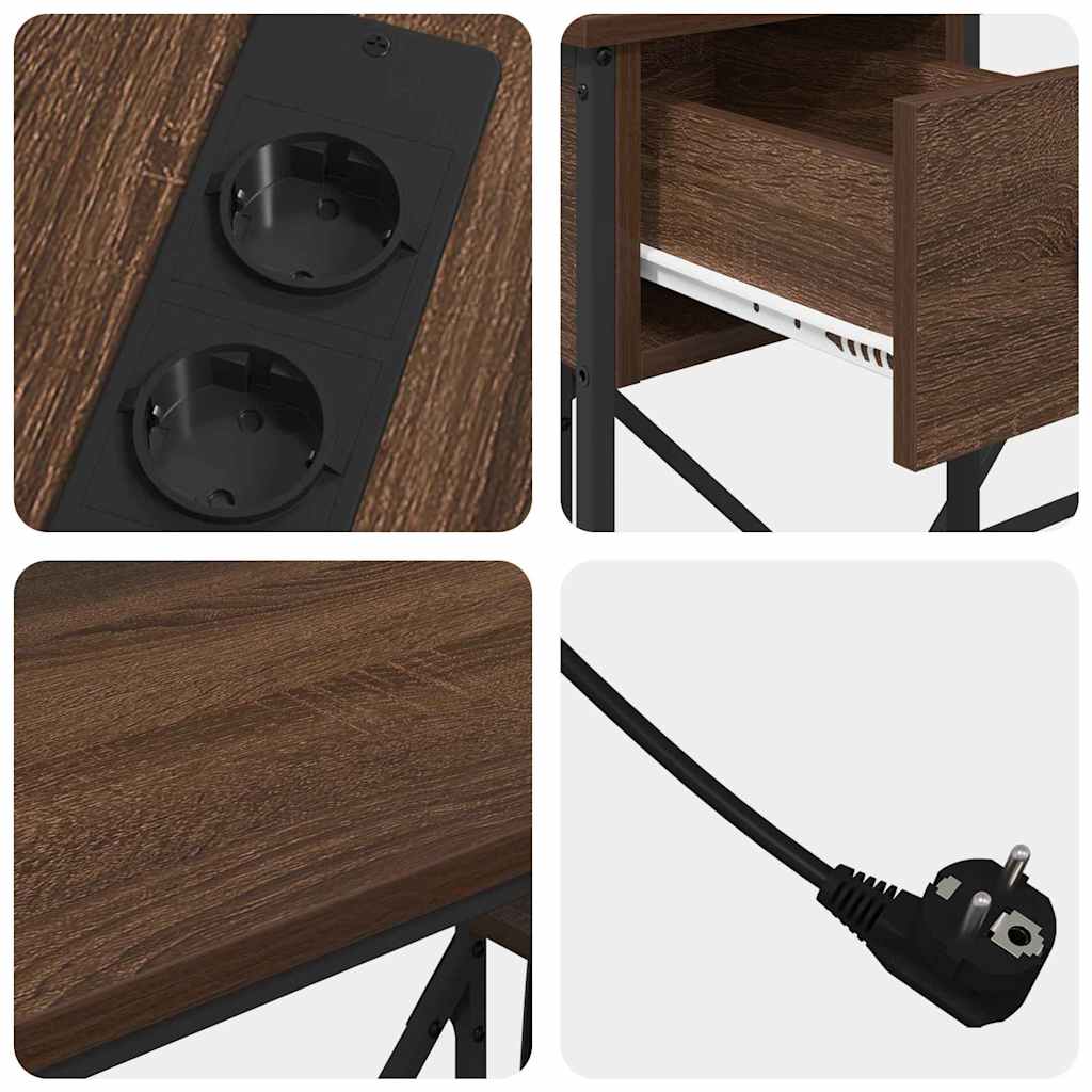 vidaXL Γραφείο Καφέ δρυς 120 x 79 x 86.5 εκ. Επεξεργασμένο ξύλο