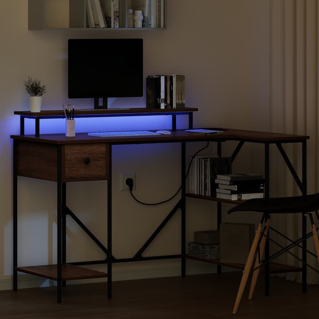 vidaXL Γραφείο Καφέ δρυς 120 x 79 x 86.5 εκ. Επεξεργασμένο ξύλο