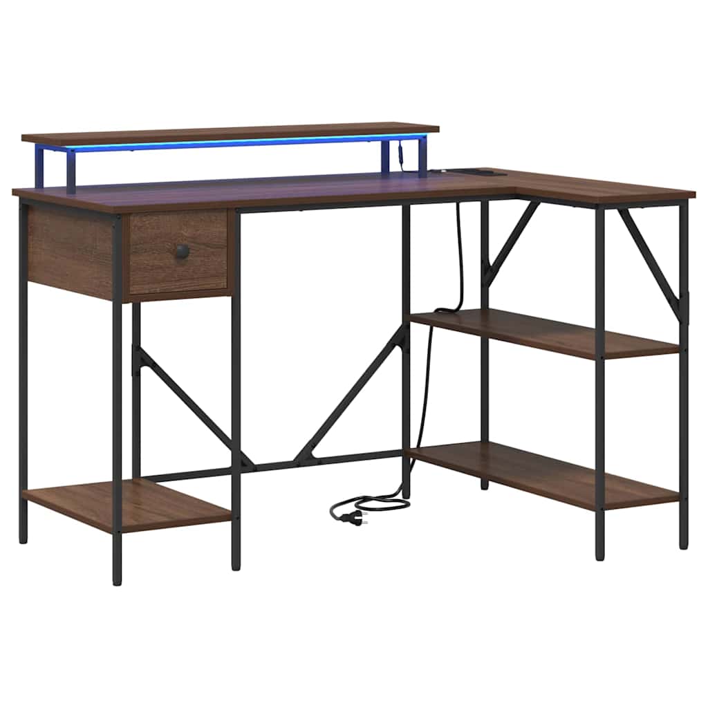 vidaXL Γραφείο Καφέ δρυς 120 x 79 x 86.5 εκ. Επεξεργασμένο ξύλο