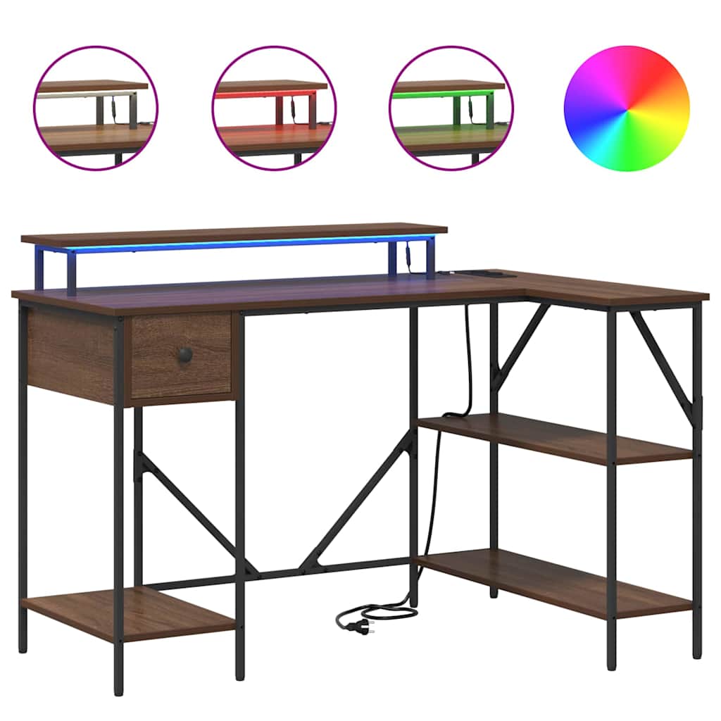vidaXL Γραφείο Καφέ δρυς 120 x 79 x 86.5 εκ. Επεξεργασμένο ξύλο