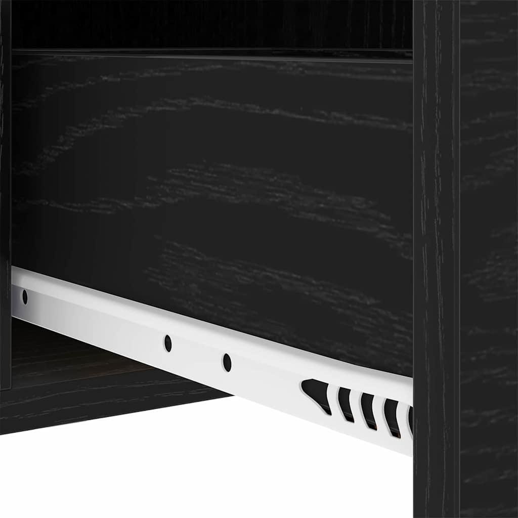vidaXL Κομοδίνο Μαύρη Οξυά 30 x 48 x 61 εκ Επεξεργασμένο ξύλο