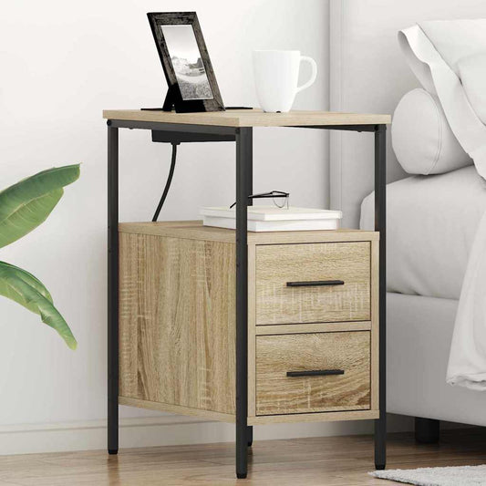 vidaXL Κομοδίνο Δρύς Sonoma 30 x 48 x 61 εκ Επεξεργασμένο Ξύλο