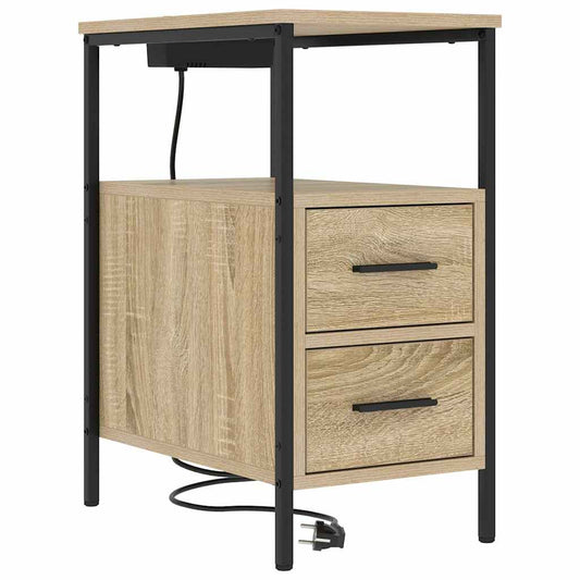 vidaXL Κομοδίνο Δρύς Sonoma 30 x 48 x 61 εκ Επεξεργασμένο Ξύλο
