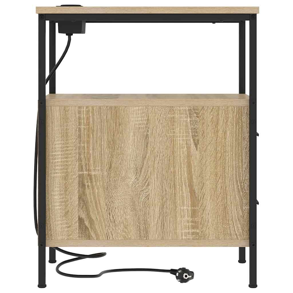 vidaXL Κομοδίνο 2 pcs Δρύς Sonoma 30 x 48 x 61 εκ Επεξεργασμένο ξύλο