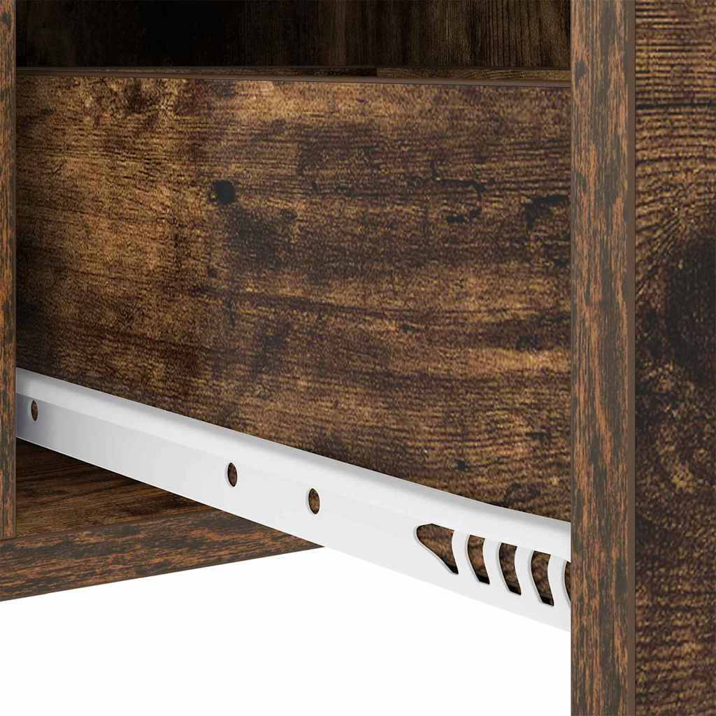 vidaXL Κομοδίνο Καπνιστό Δρύς 30 x 48 x 61 εκ Επεξεργασμένο ξύλο