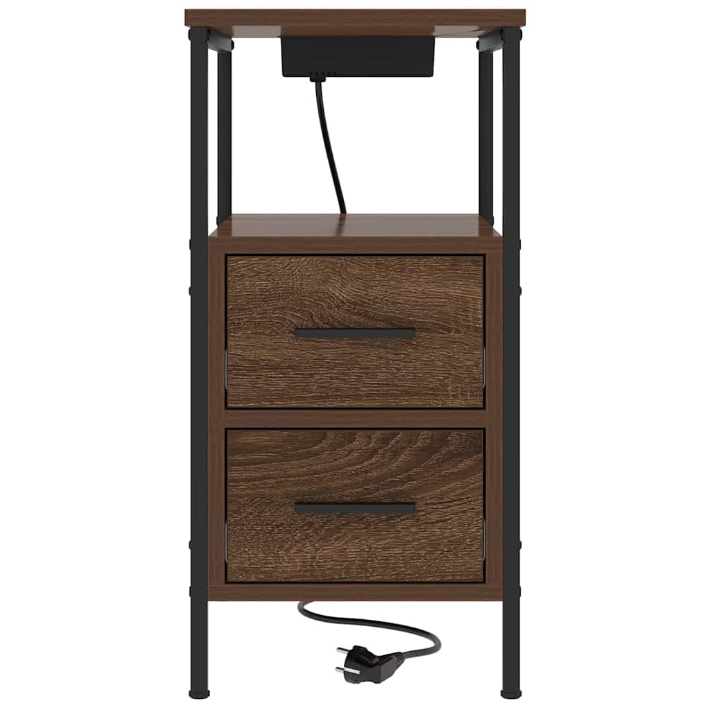 vidaXL Κομοδίνο Καφέ δρυς 30 x 48 x 61 εκ Επεξεργασμένο ξύλο