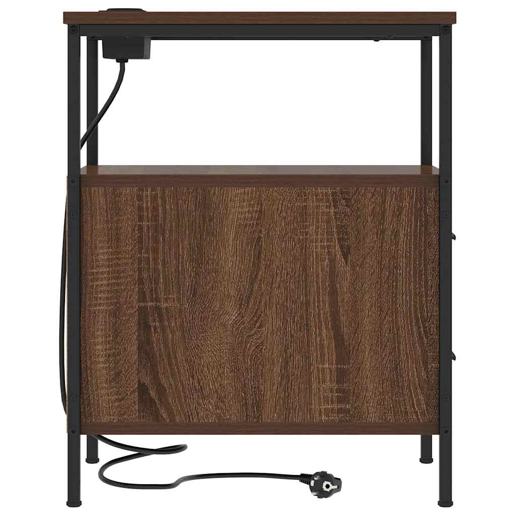 vidaXL Κομοδίνο Καφέ δρυς 30 x 48 x 61 εκ Επεξεργασμένο ξύλο