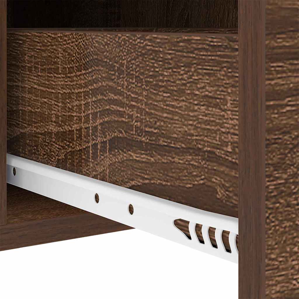 vidaXL Κομοδίνο 2 pcs Καφέ δρυς 30 x 48 x 61 εκ Επεξεργασμένο ξύλο