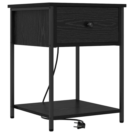 vidaXL Κομοδίνο Μαύρη Οξυά 42 x 41 x 56 εκ. Επεξεργασμένο ξύλο