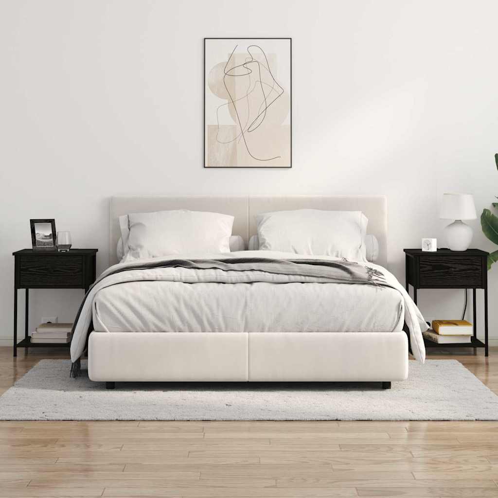 vidaXL Κομοδίνο 2 pcs Μαύρη Οξυά 42 x 41 x 56 εκ. Επεξεργασμένο ξύλο