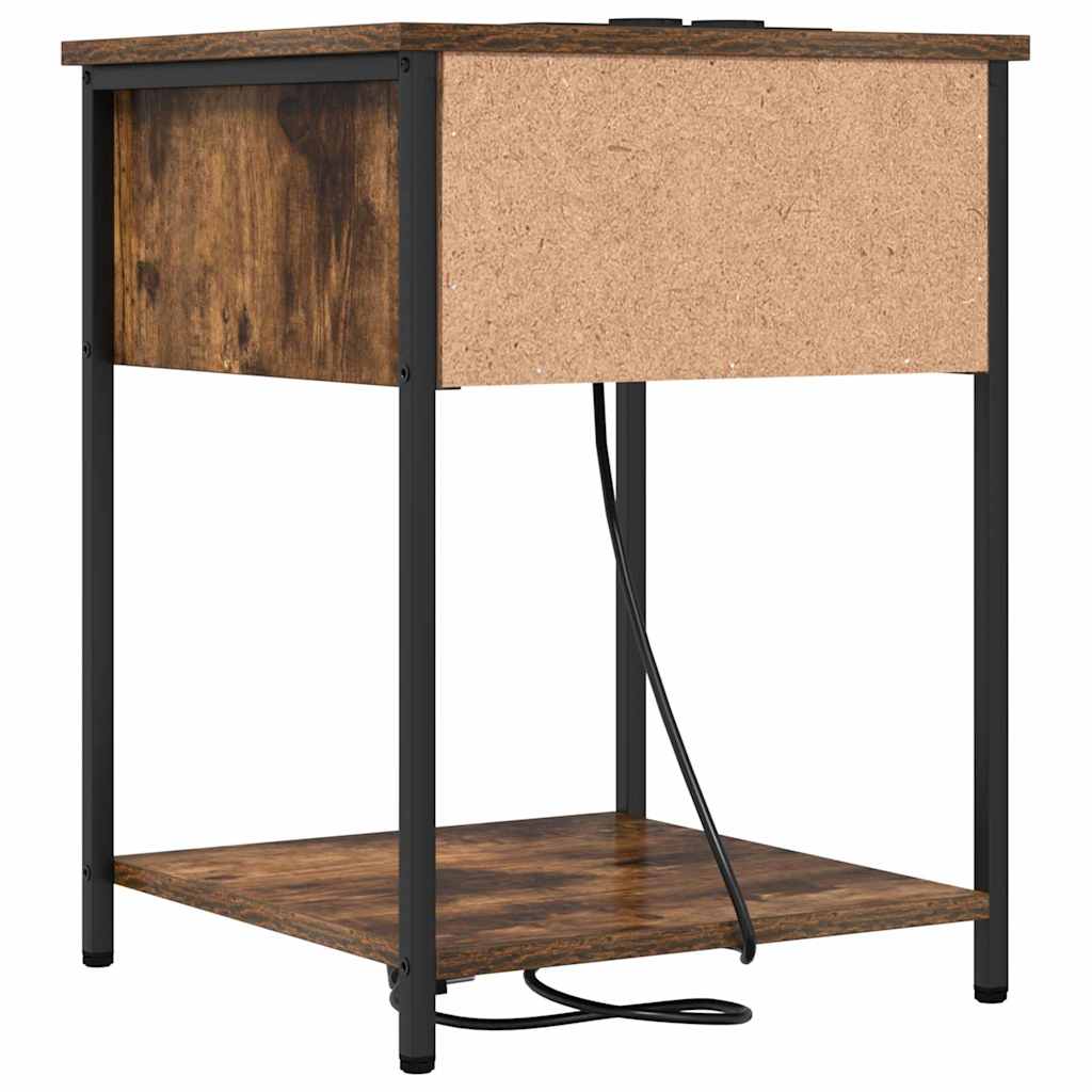 vidaXL Κομοδίνο Καπνιστό Δρύς 42 x 41 x 56 εκ. Επεξεργασμένο ξύλο