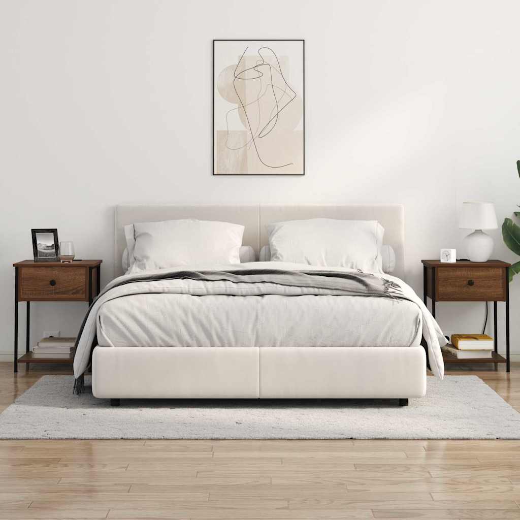 vidaXL Κομοδίνο 2 pcs Καφέ δρυς 42 x 41 x 56 εκ. Επεξεργασμένο ξύλο