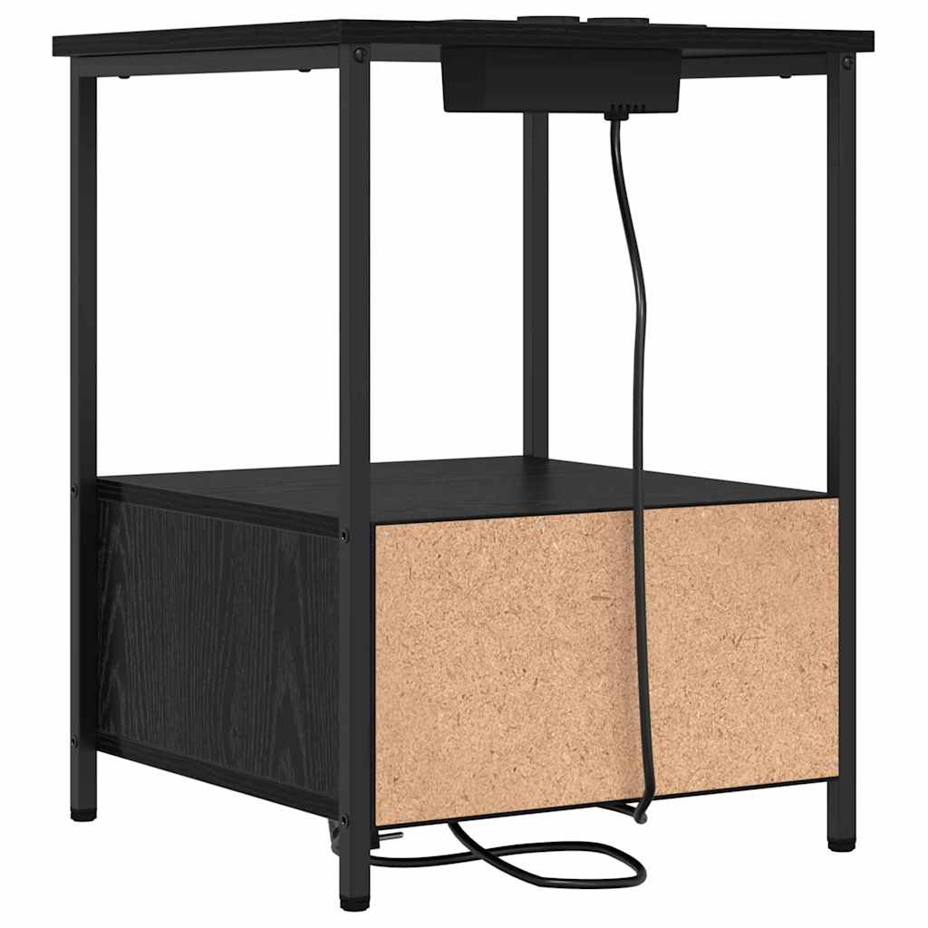 vidaXL Κομοδίνο Μαύρη Οξυά 42 x 41 x 56 εκ. Επεξεργασμένο ξύλο