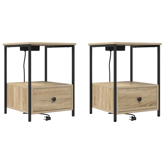 vidaXL Κομοδίνο 2 τμχ. Δρύς Sonoma 42 x 41 x 56 εκ. Επεξεργασμένο Ξύλο