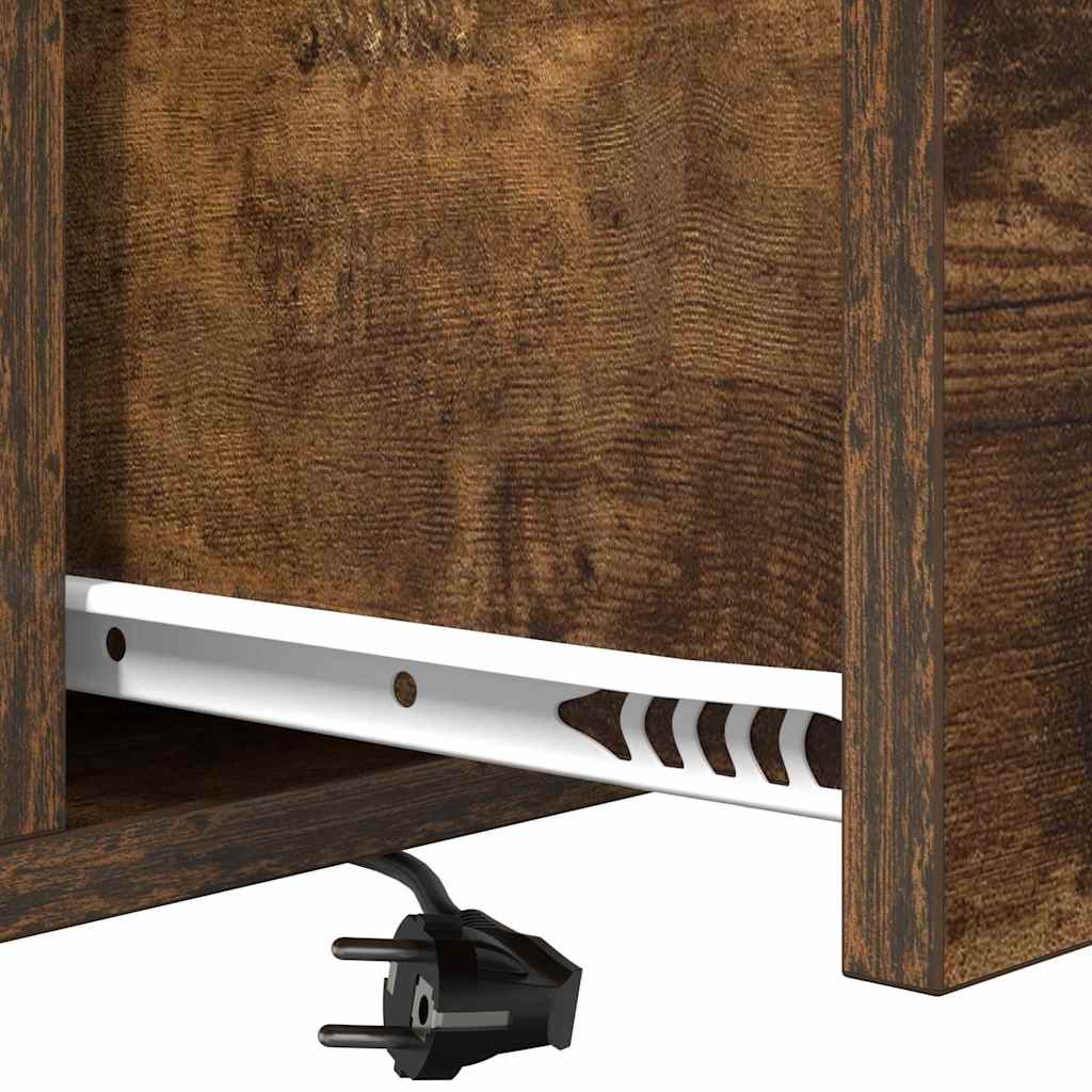 vidaXL Κομοδίνο με συρτάρι 2 pcs Καπνιστό Δρύς 42 x 41 x 56 εκ.