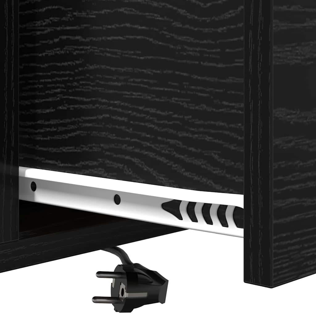 vidaXL Κομοδίνο Μαύρη Οξυά 40 x 31 x 60 εκ. Επεξεργασμένο ξύλο