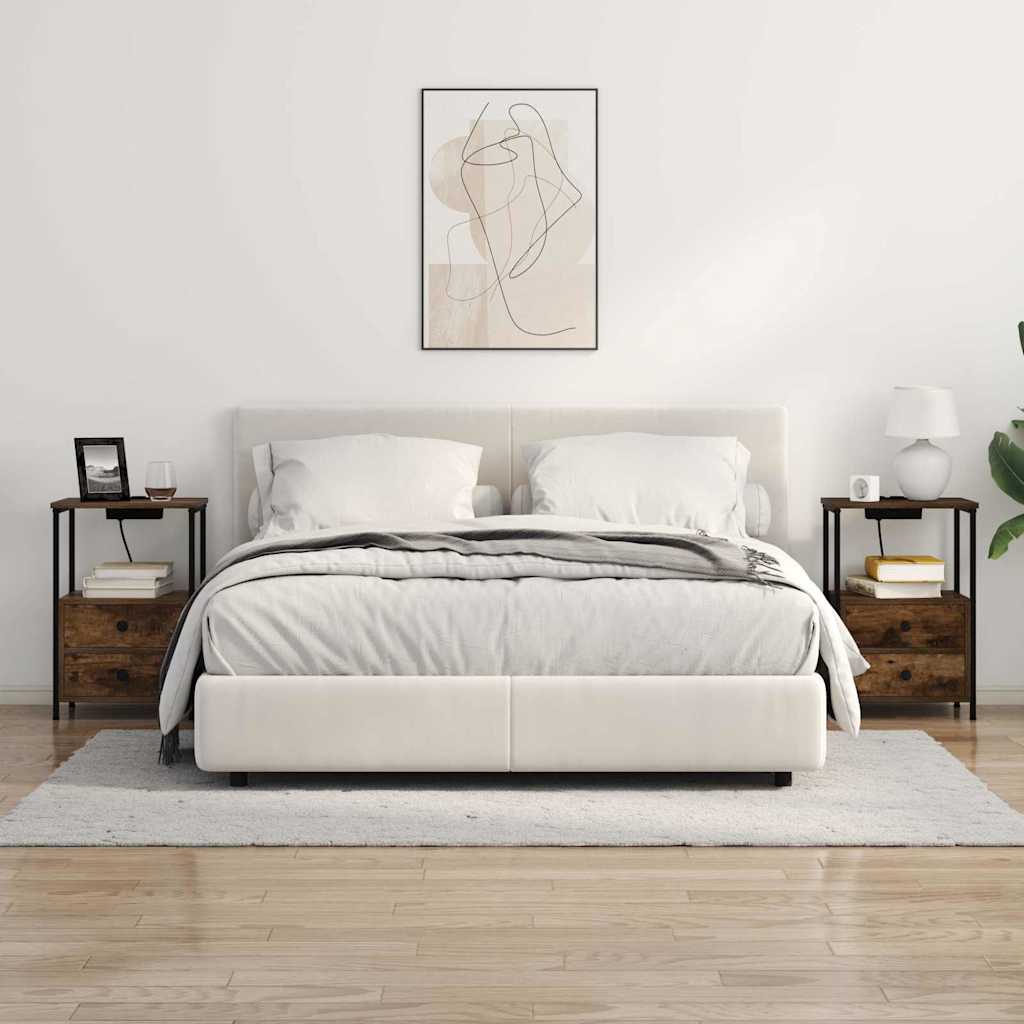 vidaXL Κομοδίνο Καπνιστό Δρύς 40 x 31 x 60 εκ. Επεξεργασμένο ξύλο