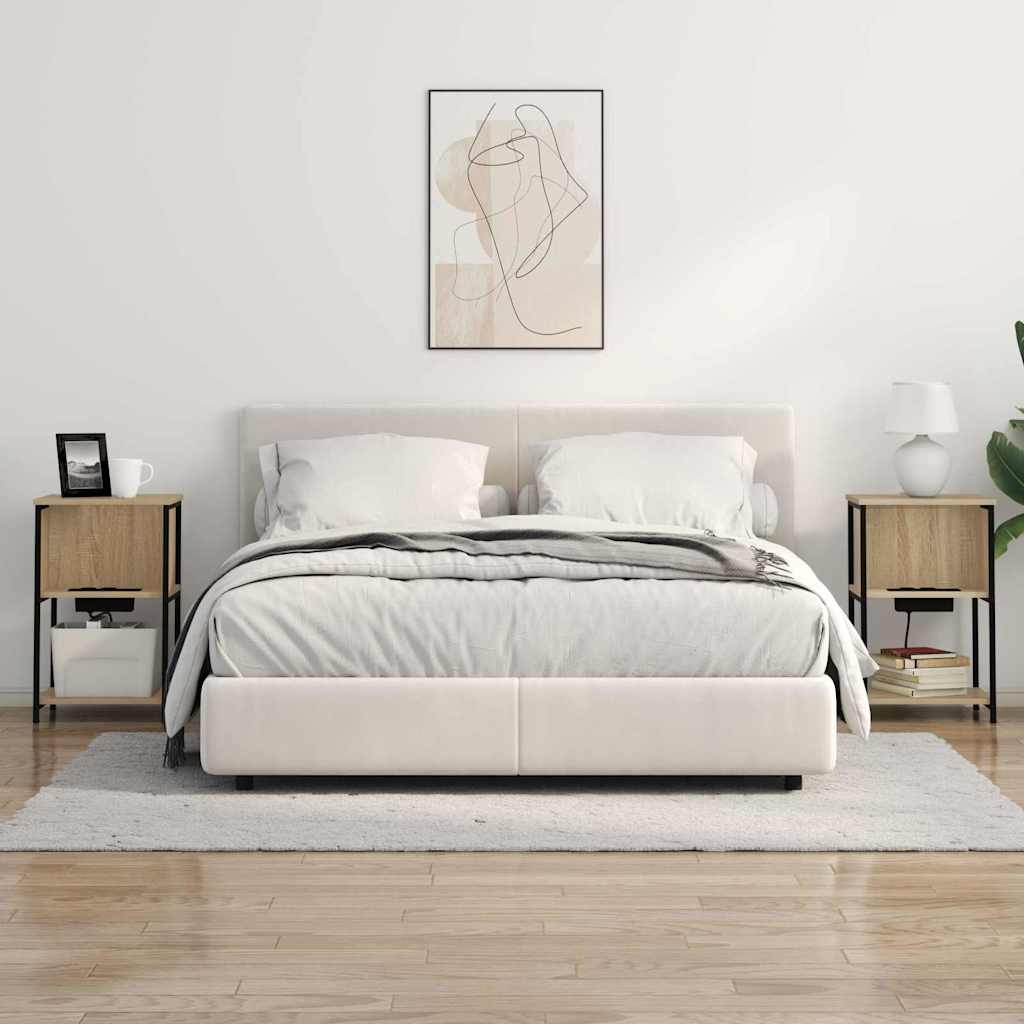 vidaXL Κομοδίνο 2 pcs Δρύς Sonoma 38 x 31 x 61 εκ Επεξεργασμένο ξύλο