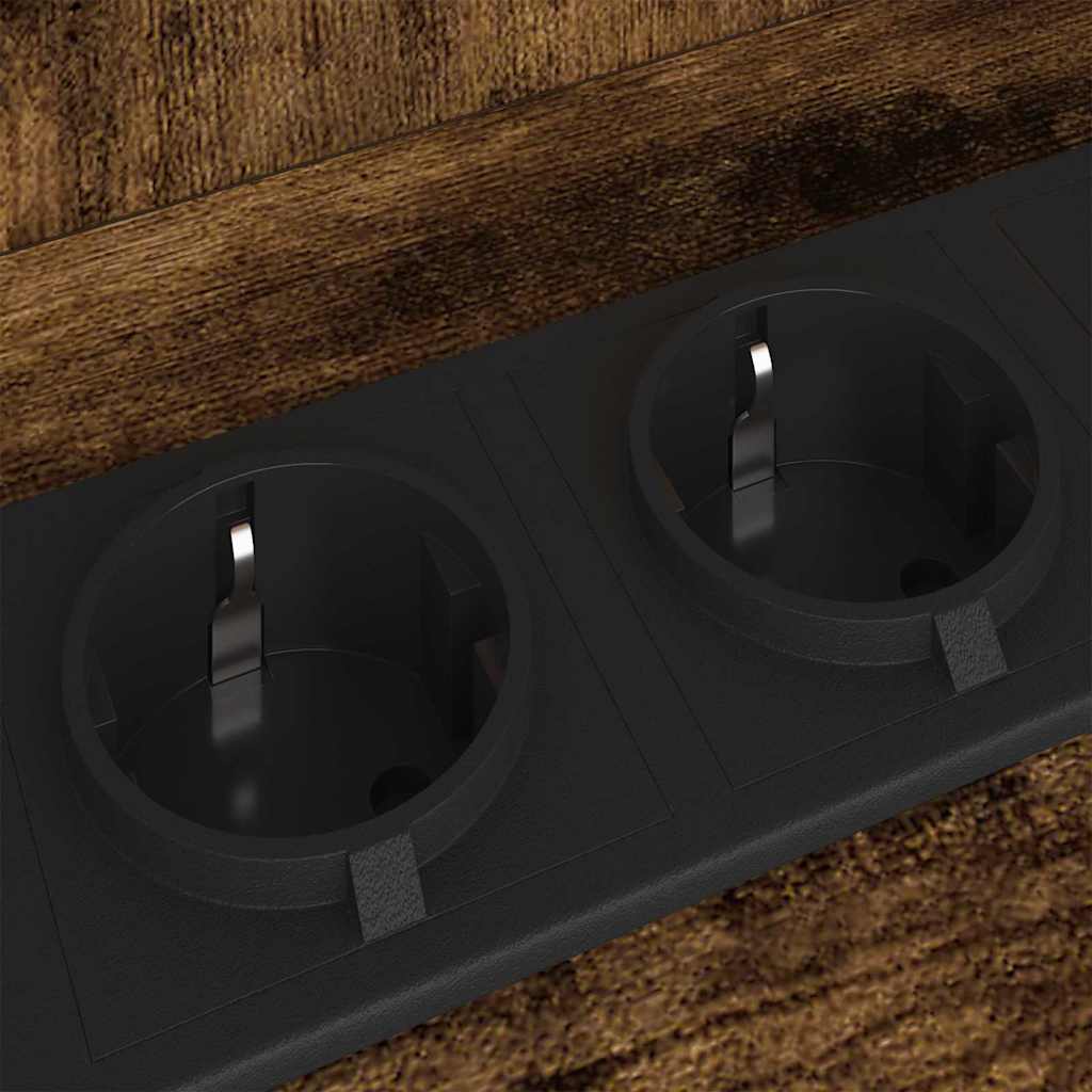 vidaXL Κομοδίνο Καπνιστό Δρύς 38 x 31 x 61 εκ Επεξεργασμένο ξύλο