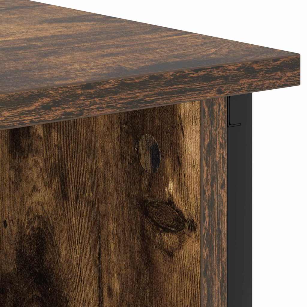 vidaXL Κομοδίνο 2 pcs Καπνιστό Δρύς 38 x 31 x 61 εκ Επεξεργασμένο ξύλο