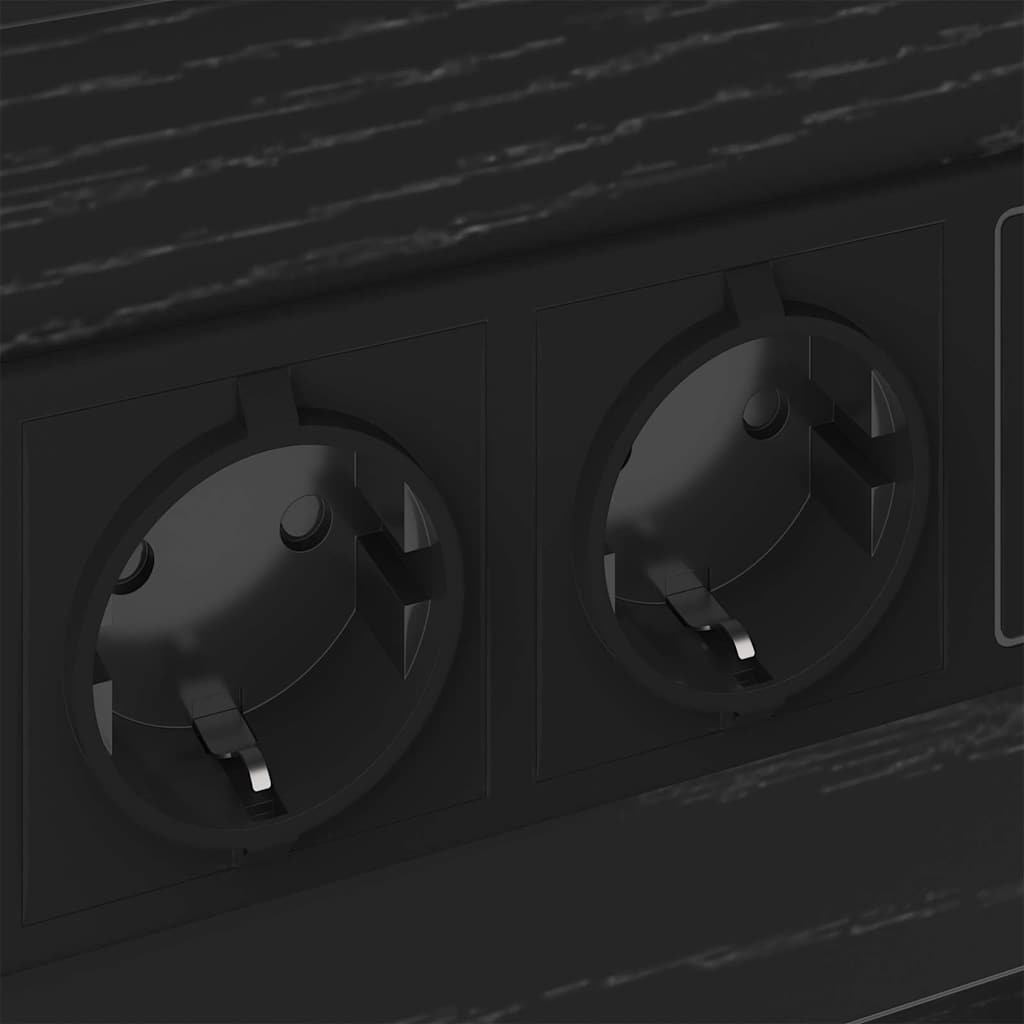 vidaXL Κομοδίνο 2 pcs Μαύρη Οξυά 40 x 31 x 60 εκ. Επεξεργασμένο ξύλο