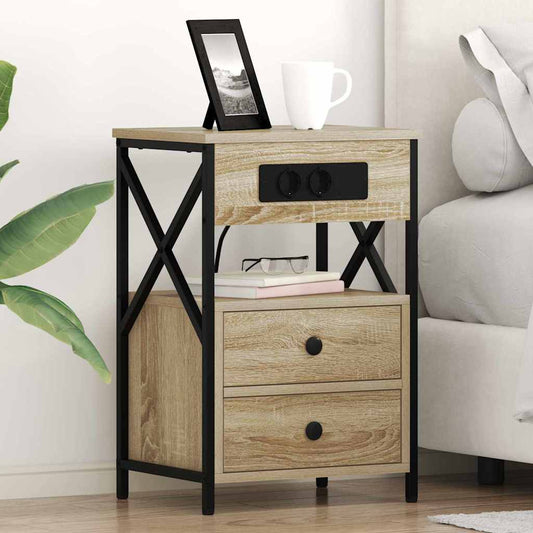 vidaXL Κομοδίνο Δρύς Sonoma 40 x 31 x 60 εκ. Επεξεργασμένο Ξύλο