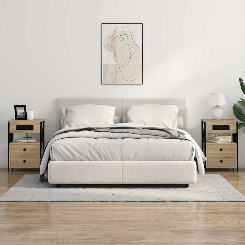 vidaXL Κομοδίνο 2 pcs Δρύς Sonoma 40 x 31 x 60 εκ. Επεξεργασμένο ξύλο