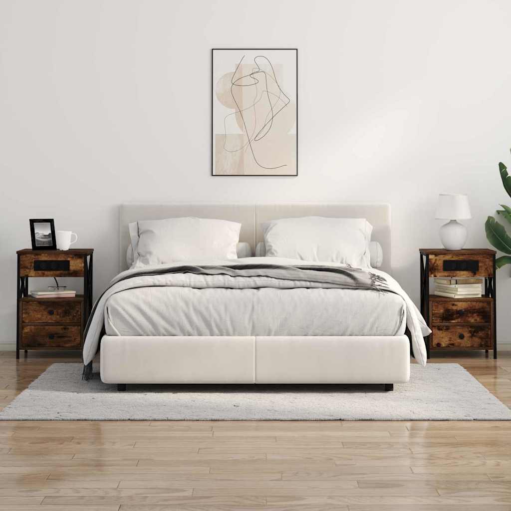 vidaXL Κομοδίνο Καπνιστό Δρύς 40 x 31 x 60 εκ. Επεξεργασμένο ξύλο