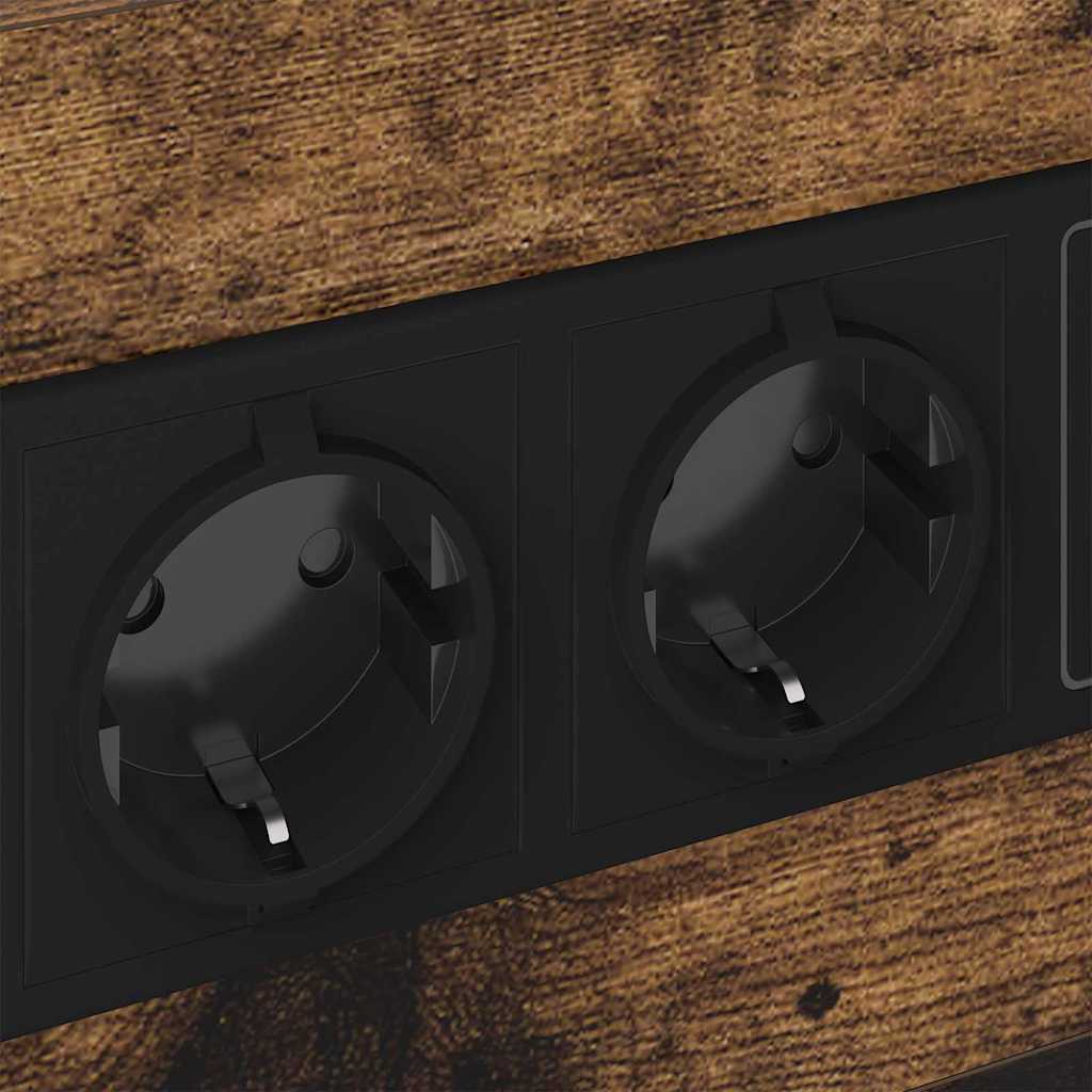 vidaXL Κομοδίνο με συρτάρι 2 pcs Καπνιστό Δρύς 40 x 31 x 60 εκ.