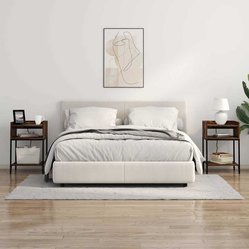 vidaXL Κομοδίνο 2 pcs Καπνιστό Δρύς 40 x 40 x 61 εκ Επεξεργασμένο ξύλο