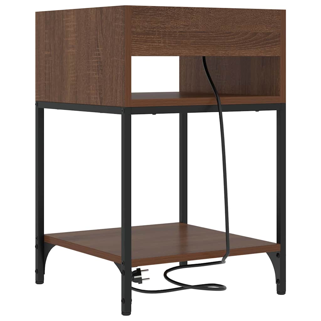 vidaXL Κομοδίνο 2 pcs Καφέ δρυς 40 x 40 x 61 εκ Επεξεργασμένο ξύλο