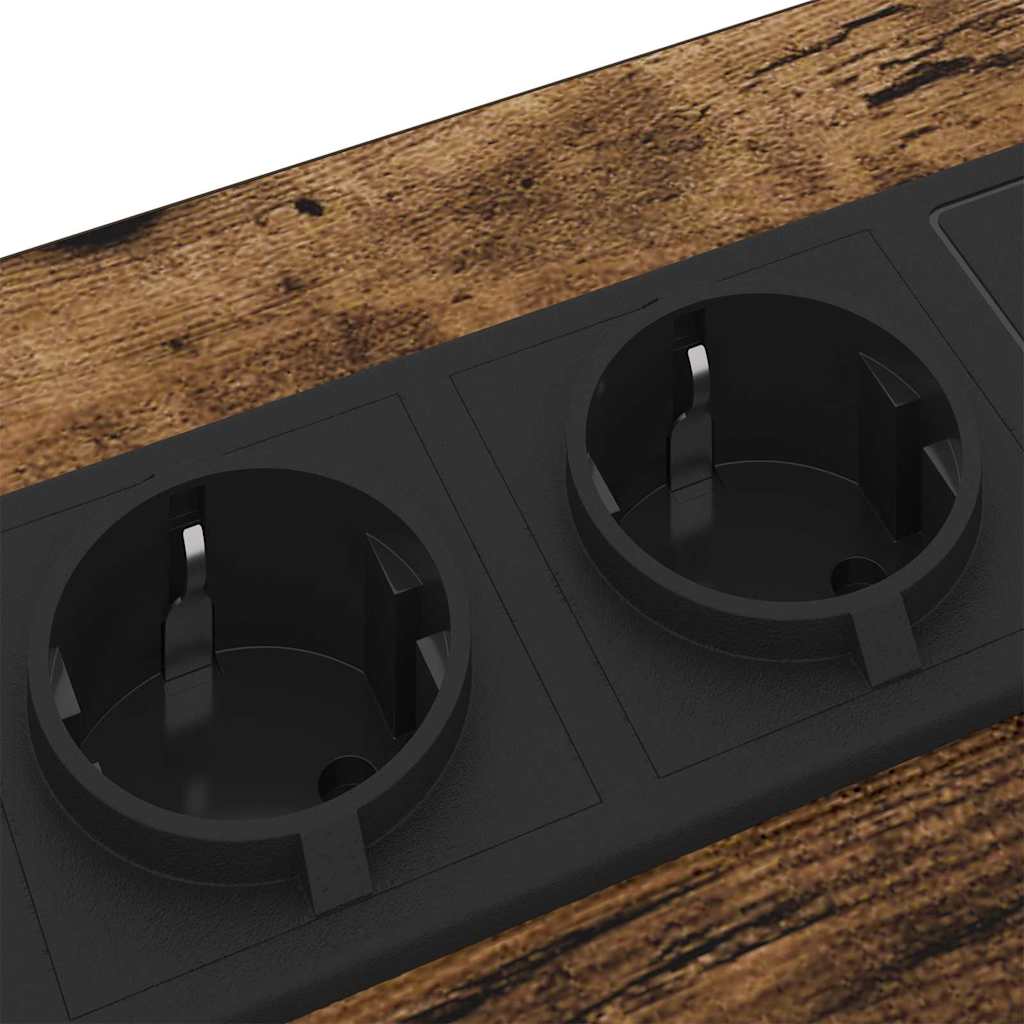 vidaXL Κομοδίνο 2 pcs Καπνιστό Δρύς 42 x 41 x 61 εκ Επεξεργασμένο ξύλο