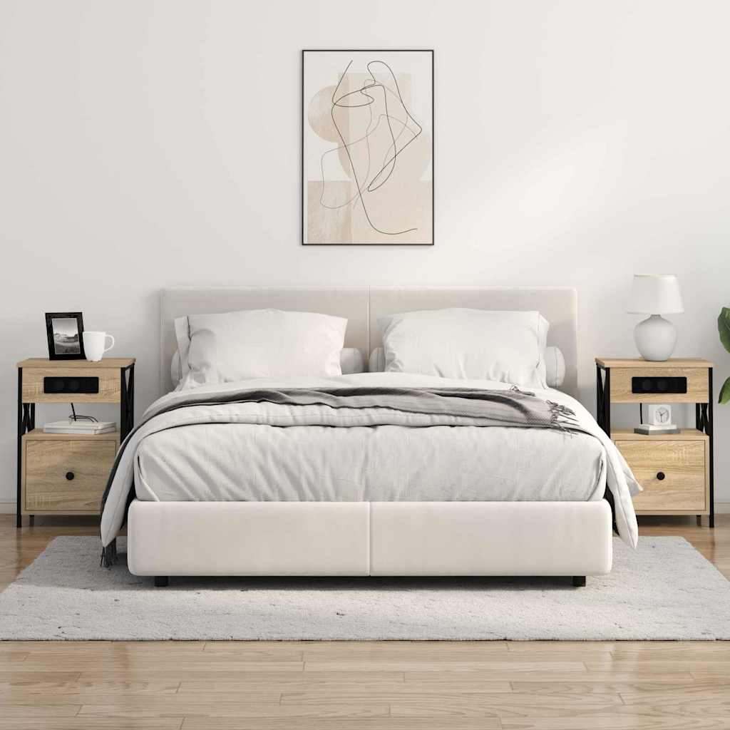 vidaXL Κομοδίνο 2 pcs Δρύς Sonoma 40 x 31 x 60 εκ. Επεξεργασμένο ξύλο