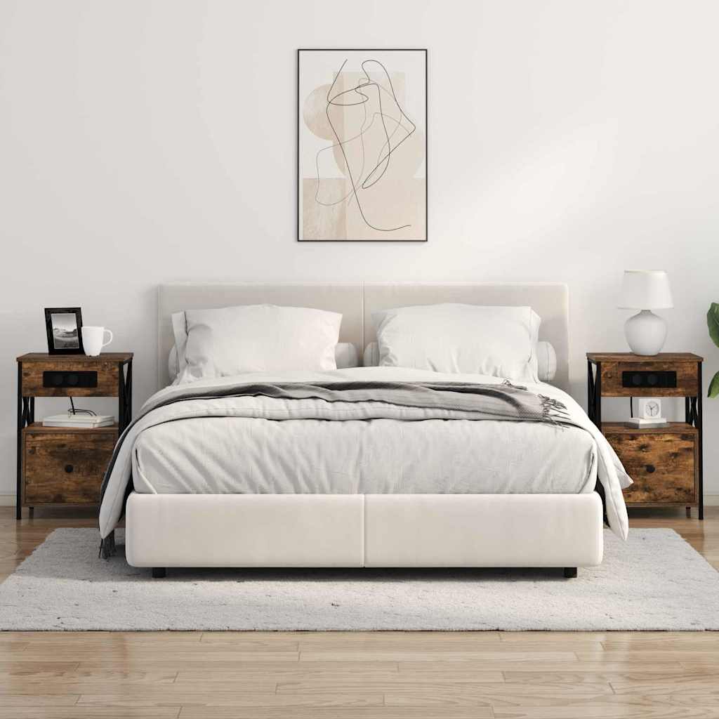 vidaXL Κομοδίνο Καπνιστό Δρύς 40 x 31 x 60 εκ. Επεξεργασμένο ξύλο