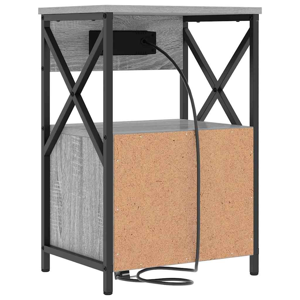 vidaXL Κομοδίνο Γκρίζο Σονομα 40 x 31 x 60 εκ. Επεξεργασμένο ξύλο