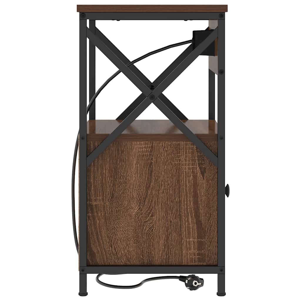 vidaXL Κομοδίνο 2 pcs Καφέ δρυς 40 x 31 x 60 εκ. Επεξεργασμένο ξύλο