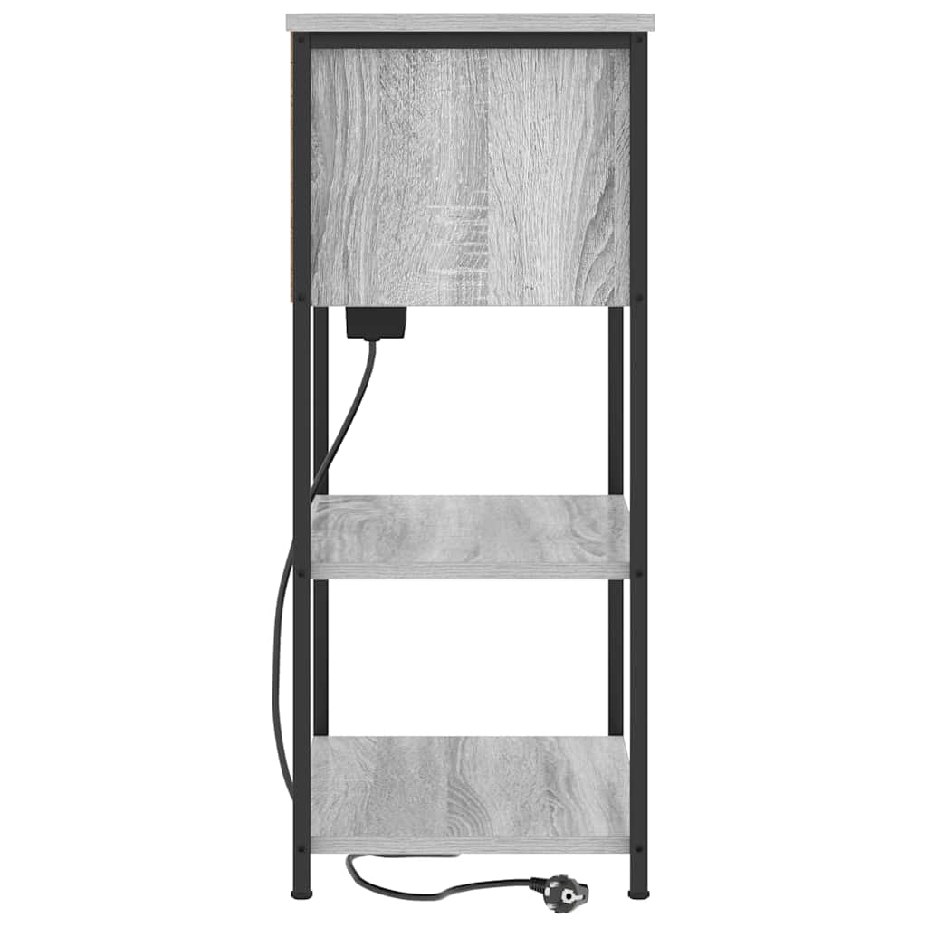 vidaXL Κομοδίνο Γκρίζο Σονομα 55 x 31 x 76 εκ Επεξεργασμένο ξύλο