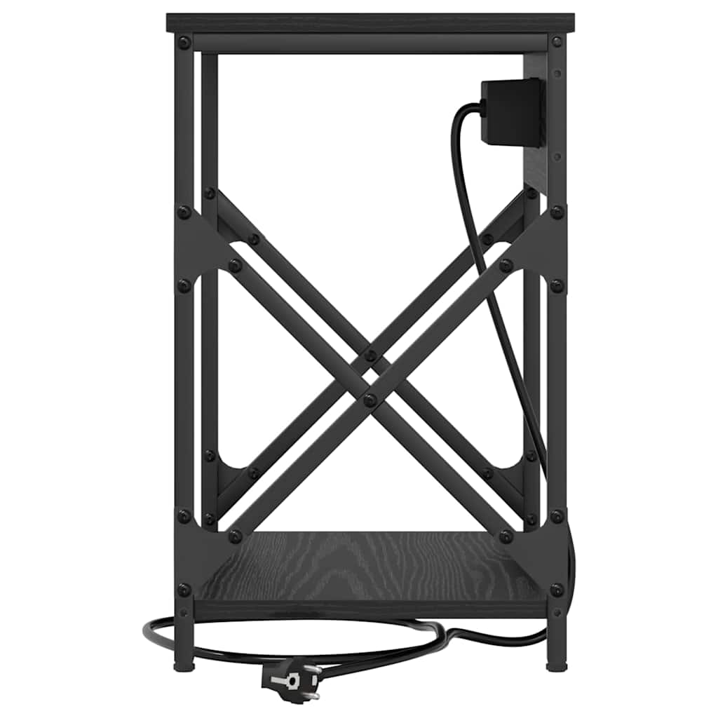 vidaXL Κομοδίνο Μαύρη Οξυά 41 x 31 x 51 εκ. Επεξεργασμένο ξύλο